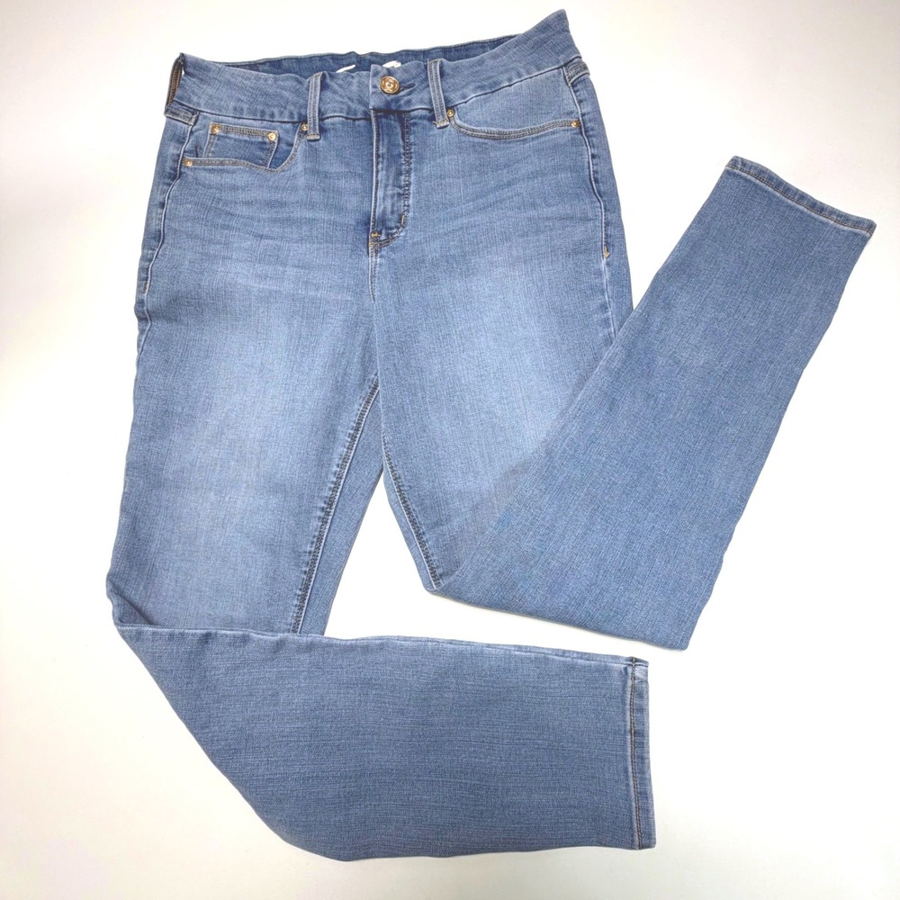 Seven7 Tummyless High Rise Skinny Jeans Women 10 Light Wash Stretch